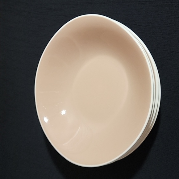 Harkerware MCM Pink Tan Oval Soup Bowls - Picture 2 of 8